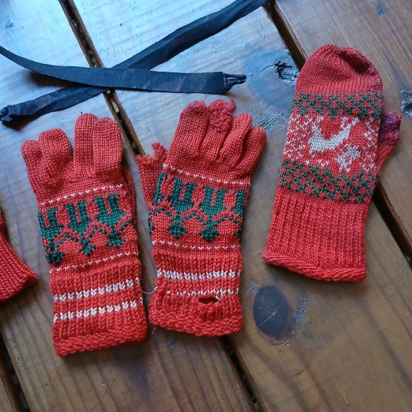 True vintage antique 1930's 30's toddler baby little girls retro hats mittens - Picture 4 of 13